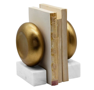 Medium Size Bookends Superior Quality <b>Gold</b> Finished Metal Bookend Customized <b>Book</b> Organizers Trending Design Solid Bookend - Product Image 5