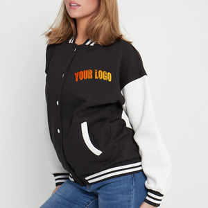 OEM/ODM alta calidad de las mujeres de peso pesado de lana Letterman chaqueta personalizada con logotipo bordado invierno béisbol Varsity Chaqueta de algodón - Product Image 6