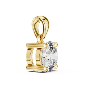 Exportador indio de colgante de diamante de laboratorio redondo de 0,25 quilates en oro de 18 quilates Ideal para regalos a precio de fábrica (con o sin cadena) - Product Image 5