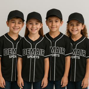 Camiseta de béisbol azul cielo de manga corta de talla grande OEM/ODM 100% poliéster cuello en V estilo Color sólido logotipo personalizado ropa deportiva camisetas - Product Image 6