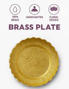 Plateau de Puja en laiton pour Mandir, design Nakshi, Thali Bhog, Plateau Vastu pour le culte de Lakshmi, Diwali, cadeau festif - Product Image 4