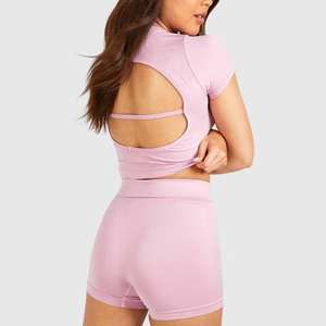 Ensemble court décontracté pour femme, dernière mode, couleur unie, respirant, design élégant - Product Image 4