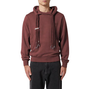Pull à capuche chaud pour hommes à manches longues sans poche 100% coton avec cordons de serrage pour l'hiver au prix de gros - Product Image 1