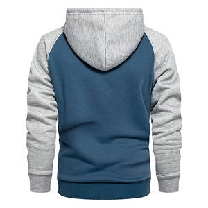 Sudaderas con capucha para hombre Sudadera con capucha de gran tamaño para hombre Casual Cremallera Empalme Sudadera térmica de gran tamaño Sudaderas con capucha para hombre Poliéster Azul - Product Image 4