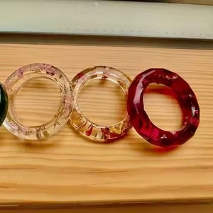 Rustic resin <b>napkin</b> <b>rings</b> with <b>wood</b> look design and artisan craftsmanship for vintage inspired dining table setups - Product Image 4