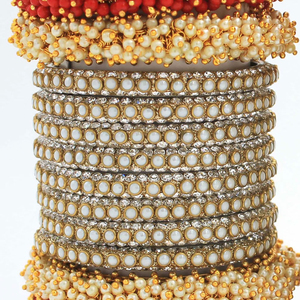 OEM ODM Manufacturer Full Pearl Embroidered Heavy Duty Bangles Sets Reliable <b>Product</b> Fashionable Jewellery Chudiyan Set Women - Product Image 6