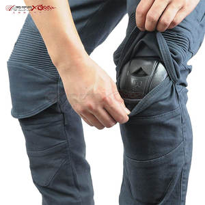 Pantalon en jean de moto pour homme avec coutures renforcées et design élégant et coupe ajustée Pantalon en jean de moto durable pour homme - Product Image 3