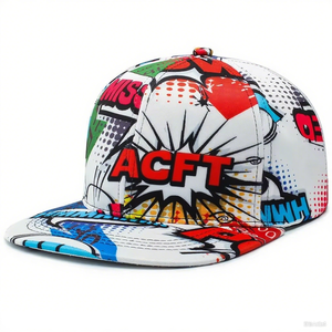 Snapback Caps-Nueva moda de buena calidad Sublimación Snapback Cap/hat Wholesale Haloo Funky Style Custom Sublimation Flat Cap - Product Image 2