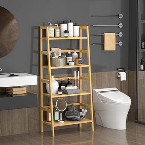 ตู้หนังสือพร้อมบันไดผ้าห่มและชั้นวางเฟอร์นิเจอร์อเนกประสงค์ - Product Image 2