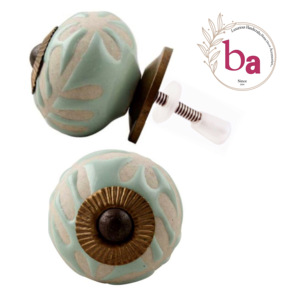 Boutons en céramique floraux gravés en détresse pour armoire tiroir salle de bain centre commercial utilisation pour armoires de cuisine chambres Villas en plein air - Product Image 1