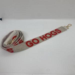 Correa de Bolso Deportiva Rectangular de Algodón con Cuentas de Cristal Go Hogs, Accesorio de Bolso Elegante Hecho a Mano con Personalización para el Día del Partido - Product Image 4