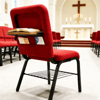 Sillas para Iglesia o Congregación, Venta al Por Mayor, Personalizables con Logotipo, con Bolsillo Trasero, Aptas para Auditorios, Salas de Conferencias y Teatros