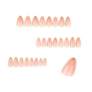 Ensemble de <span class=keywords><strong>faux</strong></span> <span class=keywords><strong>ongles</strong></span> en <span class=keywords><strong>gel</strong></span> semi-durci pré-collés réutilisables en gros, matériau ABS, design en amande, <span class=keywords><strong>faux</strong></span> <span class=keywords><strong>ongles</strong></span> à presser <span class=keywords><strong>pour</strong></span> les doigts - Product Image 1