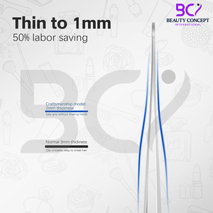 Pointed Grafted Tweezers for Women, High Precision Beauty Salons Uses Straight Shape <b>Silver</b> Color Eyelash Extension Tweezers - Product Image 3