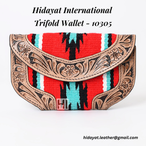 Aztec กระเป๋าคลัทช์หนังวัวแบบพับสามทบมีฝาแม่เหล็กแฟชั่นวินเทจสำหรับฤดูร้อน-hidayat นานาชาติ - Product Image 2
