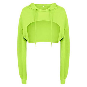 Sudadera con capucha de ropa deportiva recortada para mujer, Jersey informal transpirable, sudaderas con capucha para Fitness o uso diario - Product Image 1