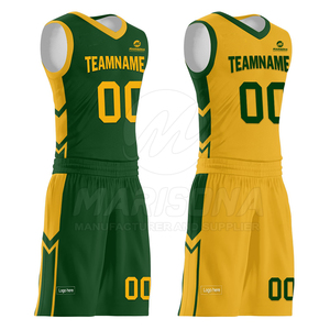 Custom Reversible Basketball Uniform High Performance Sublimation Print Player <b>Name</b> and Number Reversible Basketball Uniform - Product Image 2
