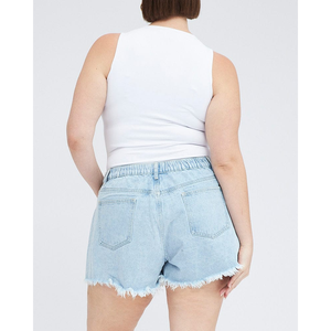 Décontracté Rip & Distressed Ourlet brut Boucles de ceinture Poches Tack Bouton Respirant Denim Hot Shorts - Product Image 2