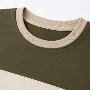 Sudadera de Cuello Redondo con Bloques de Color para Hombre, Logotipo Bordado, Corte Regular, Informal, para Otoño - Product Image 4