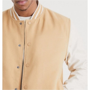 College Baseball jacket for men Mens Varsity Jacket Casual Leather Sleeve Baseball Letterman Bomber Jacket <b>Coat</b> - Product Image 4