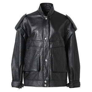 2025 vente en gros hommes noir Rock Punk clouté Biker veste en cuir - Product Image 6