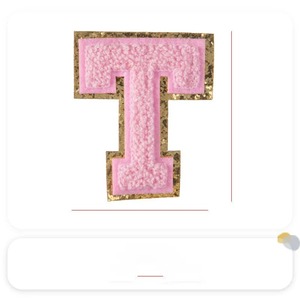 แผ่นปักลายที่กำหนดเองเย็บบนแผ่นเหล็กกำมะหยี่สำหรับเสื้อผ้าแผ่นรีดติดตัวอักษรตัวอักษรตัวอักษร - Product Image 3