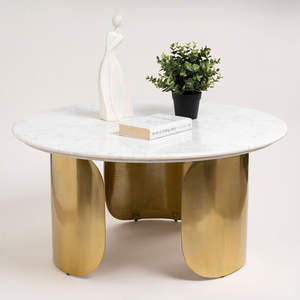 Mesa de centro de panel de roca con combinación redonda Simple moderna, muebles de Metal de acero inoxidable de diseñador para personas mayores para sala de estar de Hotel - Product Image 4