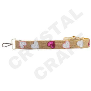 Customized Vols Beaded <b>Purse</b> Strap <b>White</b> Gold Seed Bead Bag Straps Fashionable Customized Beaded Strap for Bags - Product Image 4