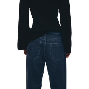 Pantalones vaqueros holgados de pierna ancha de cintura alta para mujer, ropa de calle bordada con logotipo personalizado, pantalones holgados desgastados americanos para hombre - Product Image 5