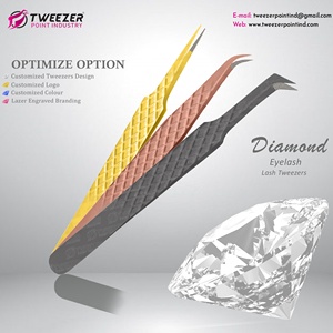 Pince à cils personnalisable en acier inoxydable avec embouts en fibres pointues Extension de cils de volume confortable en différentes tailles - Product Image 2