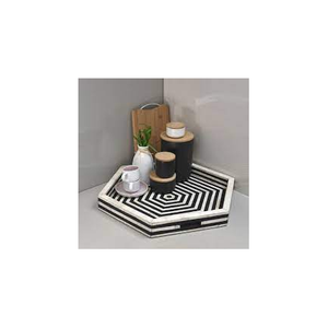 Bandeja DE SERVICIO DE MADERA india tradicional con diseño de incrustaciones de hueso y fregona tamaño personalizado para uso en cocina o restaurante - Product Image 1