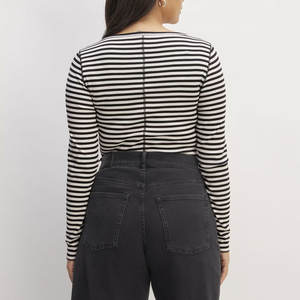 Camisas informales de mujer con cuello hecho de algodón de Color sólido, ropa de calle de verano de alta calidad, tela de punto teñida lisa de último estilo - Product Image 2