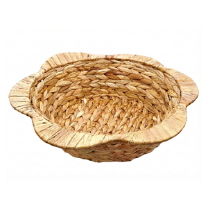 Handicraft Water Hyacinth <b>Storage</b> <b>Basket</b>, Scalloped Round Bowl Elegant Design For Bathroom Organizing Wholesale From Vietnam - Product Image 1