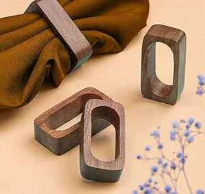 Porte-serviettes rond en bois de mariage ronds de serviette ménage en bois anneau de serviette utiliser maison hôtel de faizacraft - Product Image 3