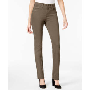 Jeans a gamba dritta a vita alta da donna Style & Co verdi, taglia 2S, in denim traspirante con controllo pancia, stile semplice e alla moda - Product Image 1