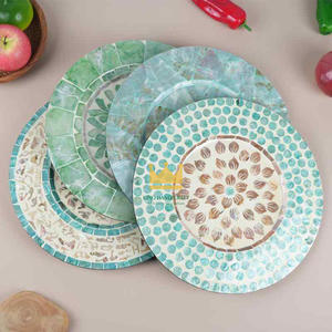 Belles assiettes décoratives en nacre, napperon MOP écologique facile à nettoyer pour le dîner et la fête de mariage - Product Image 5