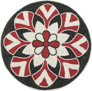 Handcrafted <b>Round</b> Beaded <b>Placemats</b> for Dining Table Wedding Christmas Decoration Family Gathering Parties - Product Image 1