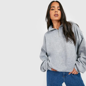 เสื้อสเวตเตอร์แบบสวมหัวสำหรับผู้หญิงตัวสั้นแบบมีซิปคอตตอน100% จัมเปอร์สำหรับฤดูหนาวดีไซน์ล่าสุด - Product Image 1