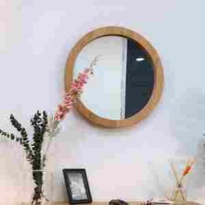 Costume de miroir fait main le plus vendu artisanat de cadre en bois rond rond en Inde de haute qualité - Product Image 4