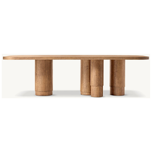 Table d'appoint minimaliste en bois de teck massif avec finition naturelle - Product Image 1
