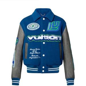 Customized Fashion <b>Crop</b> <b>Top</b> Baseball Coat Loose Casual Letterman Men Patch Polyester Cropped Varsity Jacket - Product Image 1