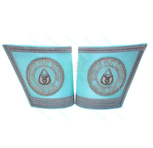 Pakistan Made Masonic grand past master cuffs Embroidered Masonic Gauntlets Cuffs embroidery <b>badges</b> - Product Image 4