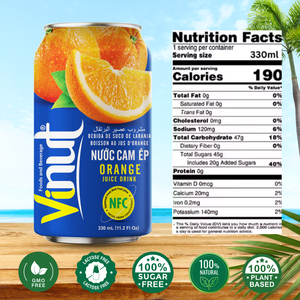 Boîte de 330ml (en conserve) jus d'orange au goût original répertoire du fabricant boisson de marque privée sans colorants artificiels - Product Image 3