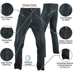 Pantalones de Cuero Estilo Motero para Hombre, Cómodos, Elásticos, de Cuero PU, Ajustados, para Motocicleta, en Venta en Línea - Product Image 5