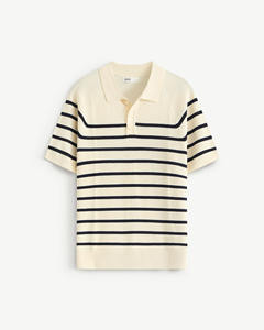 เสื้อเชิ้ตแขนสั้นลายทางถักแบบสบายๆ ระบายอากาศได้ดีสำหรับผู้ชาย ผลิตโดย Routine เวียดนาม - Product Image 4