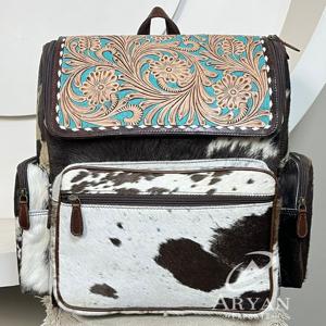 Sac à langer de voyage pour maman, grande capacité, nouveau, en cuir véritable, sac à langer organisé, rangement pour couches, sac à dos en cuir de vache - Product Image 1