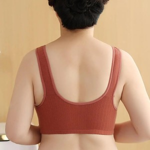 Sujetador con cremallera frontal para mujer, ropa interior de alta elasticidad, súper suave, absorción de sudor, sin anillo de acero, sujetador para mujeres mayores - Product Image 4