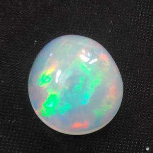 Natural etíope 12,5x11,5mm cabujón ovalado 4.45cts piedra preciosa de fuego blanco joyería de ópalo de fuego completo genuino piedras preciosas de cabina suelta" - Product Image 2