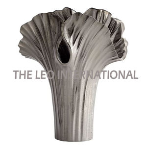 Florero plateado de forma redonda de Metal de aluminio, florero de lujo para el hogar, decoración de plantas de jardín - Product Image 5