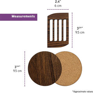 Durable handcrafted wooden coaster set featuring refined wood grain texture for daily <b>practical</b> use - Product Image 6